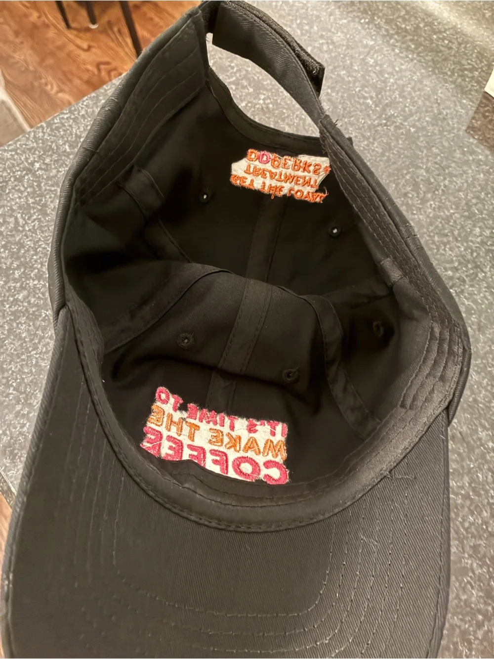 Dunkin’ Donuts Perks rare employee “time to make the coffee” black promo hat cap